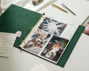 Linen Photo Album Binder (D8) - Custom Wedding Wishes Book Interactive Instax Peel-and-stick Photo Guestbook Memory Keepsake
