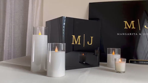 Wedding Guest Book Alternative (Black) w/ Optional 3D Monogram - Personalized Acrylic Plaque Guestbook, Wedding Reception Decor Signage