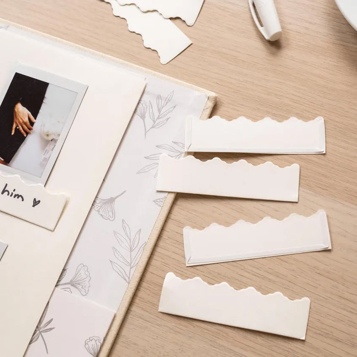 30 White Photo Strips